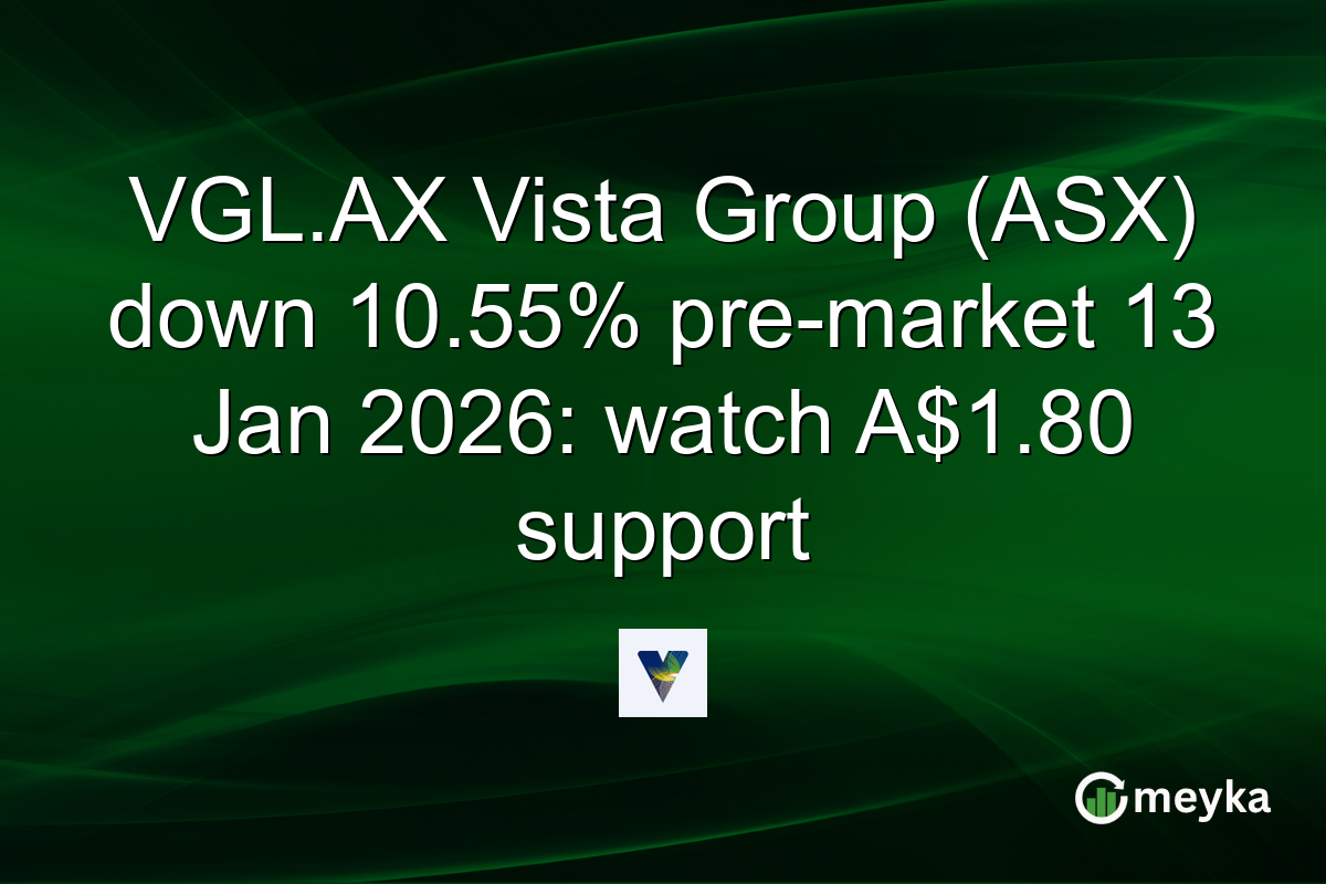 VGL.AX Vista Group (ASX) down 10.55% pre-market 13 Jan 2026: watch A$1.80 support