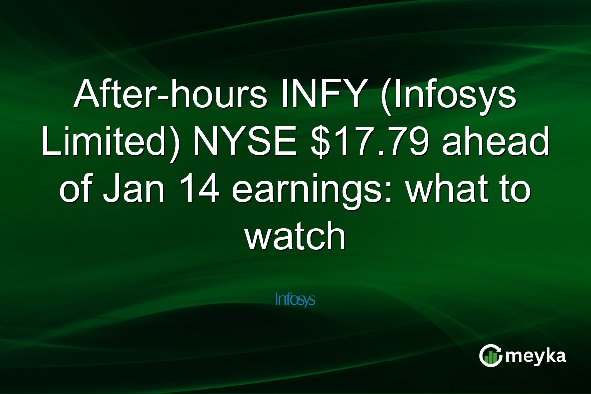 After-hours INFY (Infosys Limited) NYSE $17.79 ahead of Jan 14 earnings: what to watch