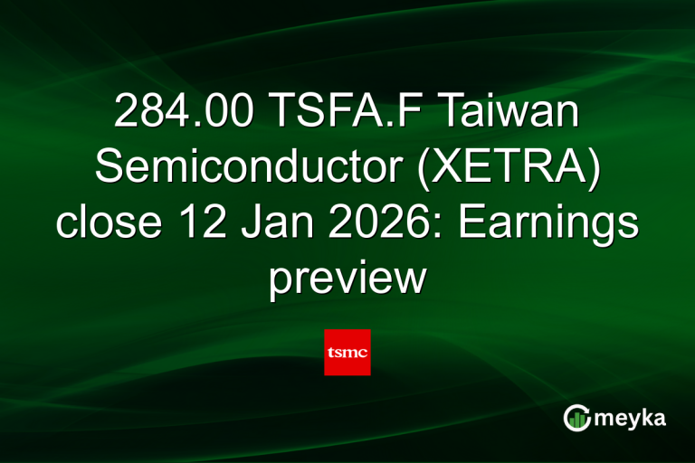 284.00 TSFA.F Taiwan Semiconductor (XETRA) close 12 Jan 2026: Earnings preview