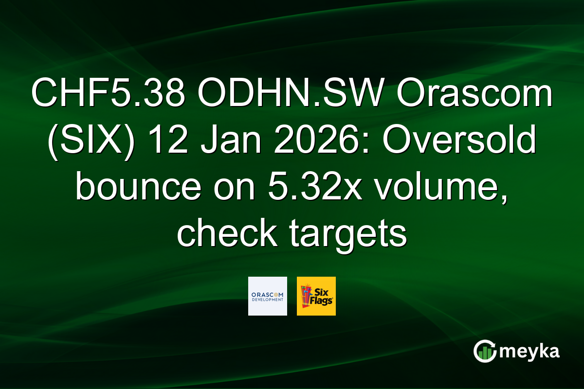 CHF5.38 ODHN.SW Orascom (SIX) 12 Jan 2026: Oversold bounce on 5.32x volume, check targets