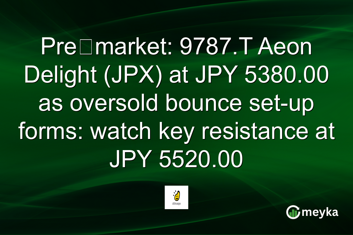 Pre‑market: 9787.T Aeon Delight (JPX) at JPY 5380.00 as oversold bounce set-up forms: watch key resistance at JPY 5520.00