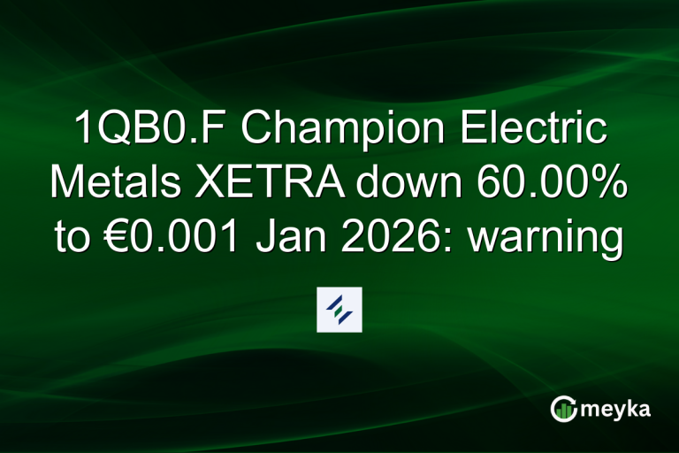 1QB0.F Champion Electric Metals XETRA down 60.00% to €0.001 Jan 2026: warning