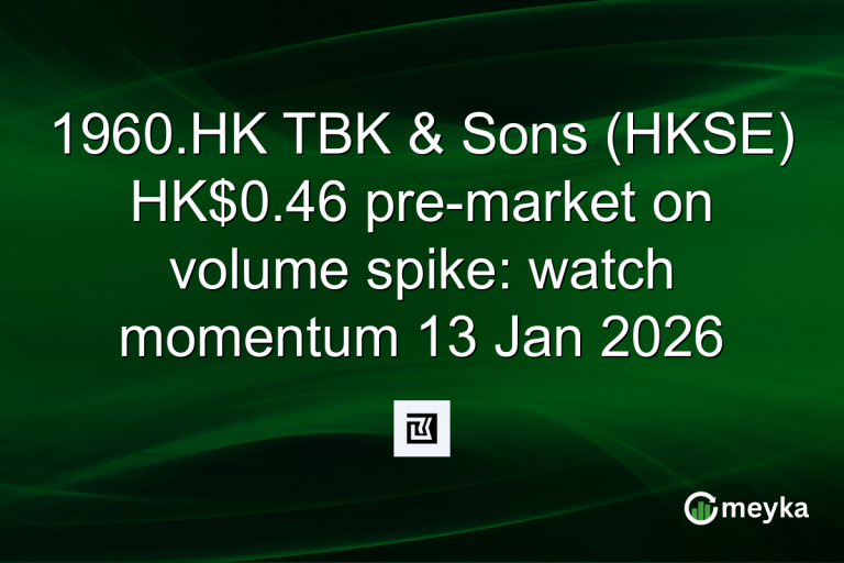 1960.HK TBK & Sons (HKSE) HK$0.46 pre-market on volume spike: watch momentum 13 Jan 2026