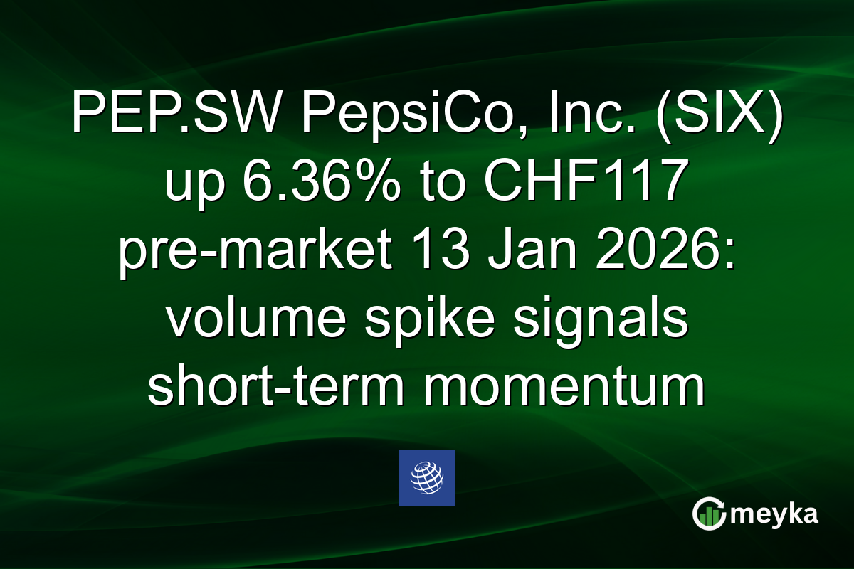 PEP.SW PepsiCo, Inc. (SIX) up 6.36% to CHF117 pre-market 13 Jan 2026: volume spike signals short-term momentum