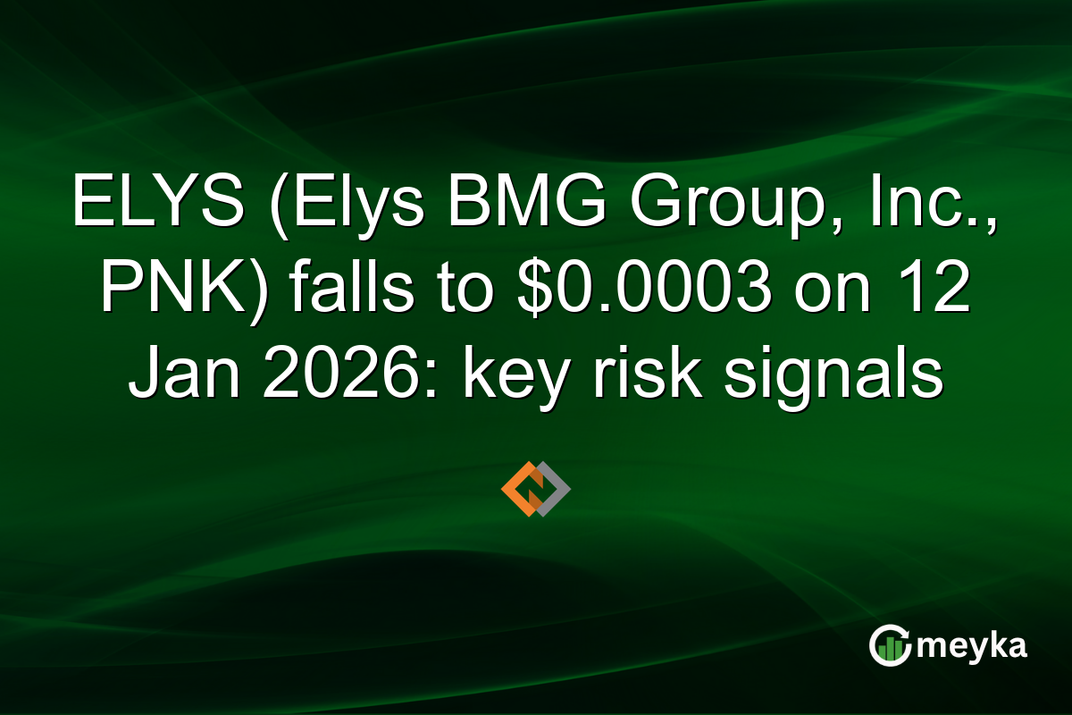 ELYS (Elys BMG Group, Inc., PNK) falls to $0.0003 on 12 Jan 2026: key risk signals