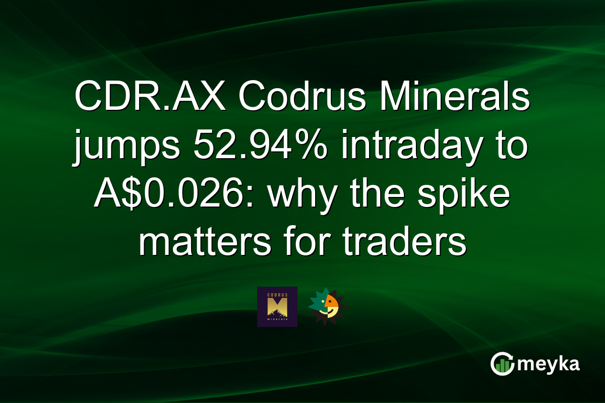CDR.AX Codrus Minerals jumps 52.94% intraday to A$0.026: why the spike matters for traders