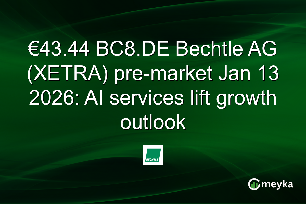 €43.44 BC8.DE Bechtle AG (XETRA) pre-market Jan 13 2026: AI services lift growth outlook