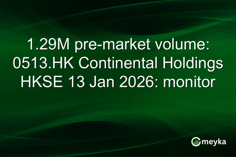 1.29M pre-market volume: 0513.HK Continental Holdings HKSE 13 Jan 2026: monitor
