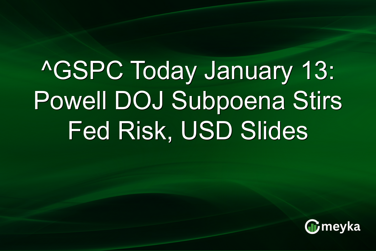 ^GSPC Today January 13: Powell DOJ Subpoena Stirs Fed Risk, USD Slides