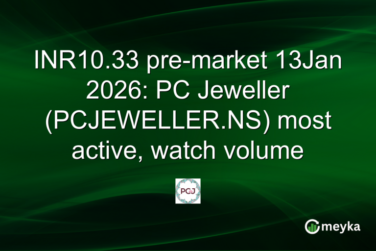 INR10.33 pre-market 13Jan 2026: PC Jeweller (PCJEWELLER.NS) most active, watch volume