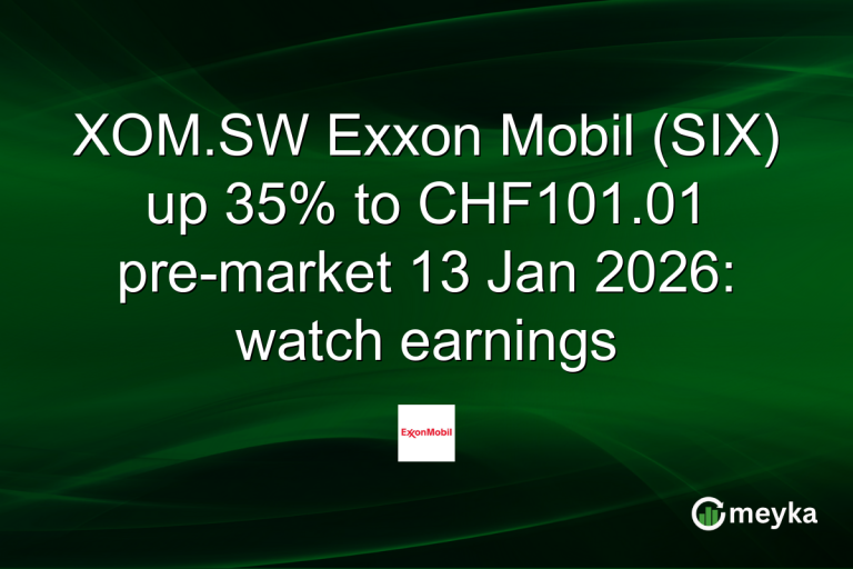 XOM.SW Exxon Mobil (SIX) up 35% to CHF101.01 pre-market 13 Jan 2026: watch earnings