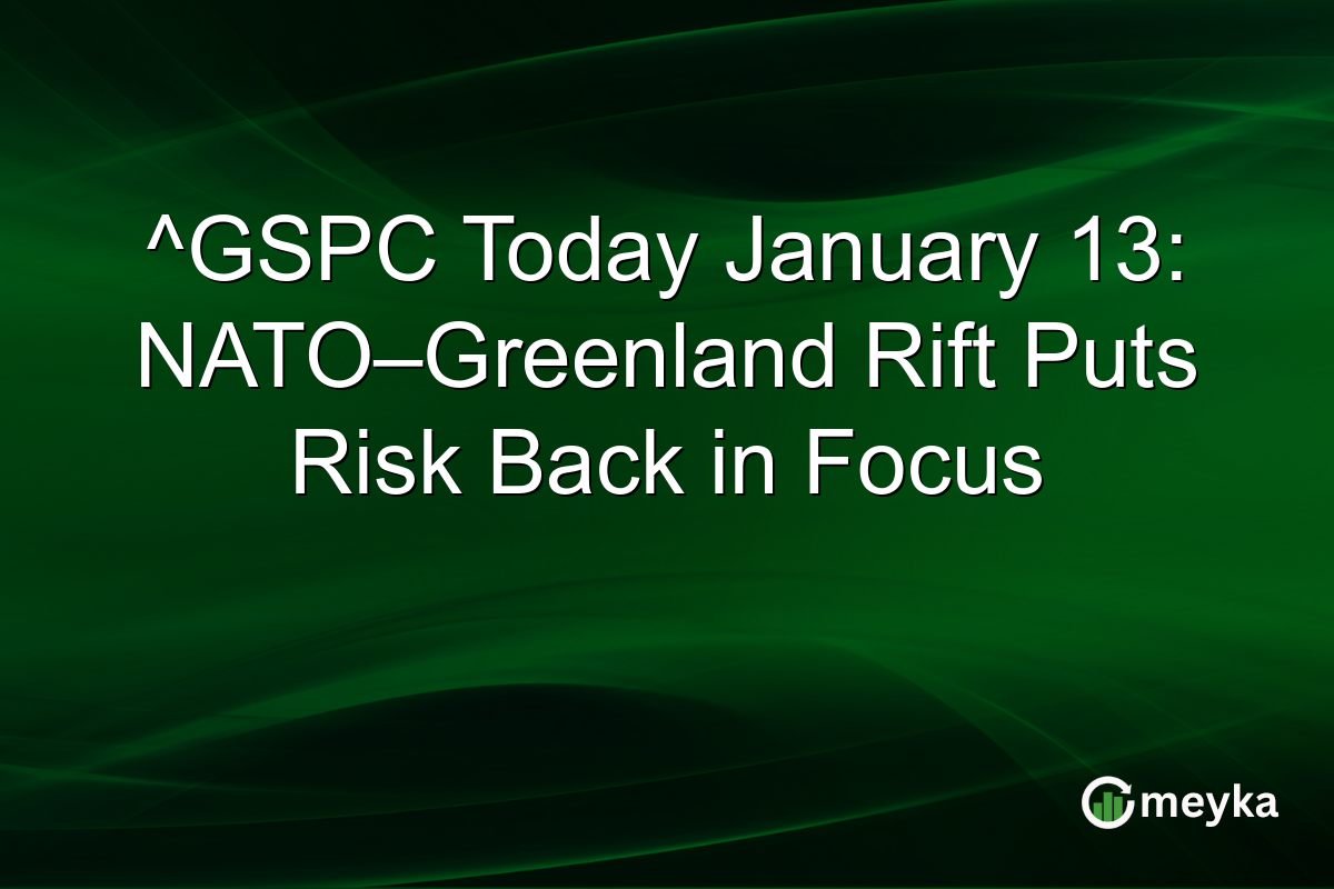 ^GSPC Today January 13: NATO–Greenland Rift Puts Risk Back in Focus