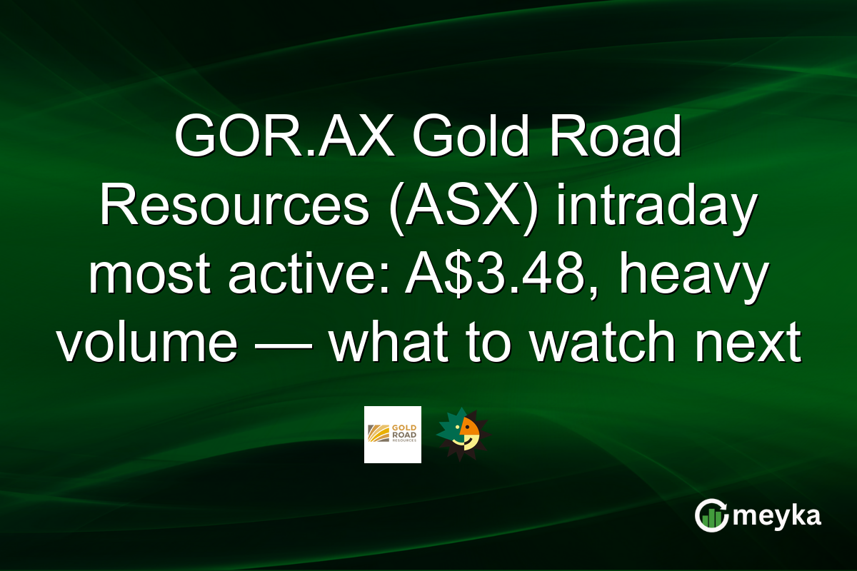 GOR.AX Gold Road Resources (ASX) intraday most active: A$3.48, heavy volume — what to watch next