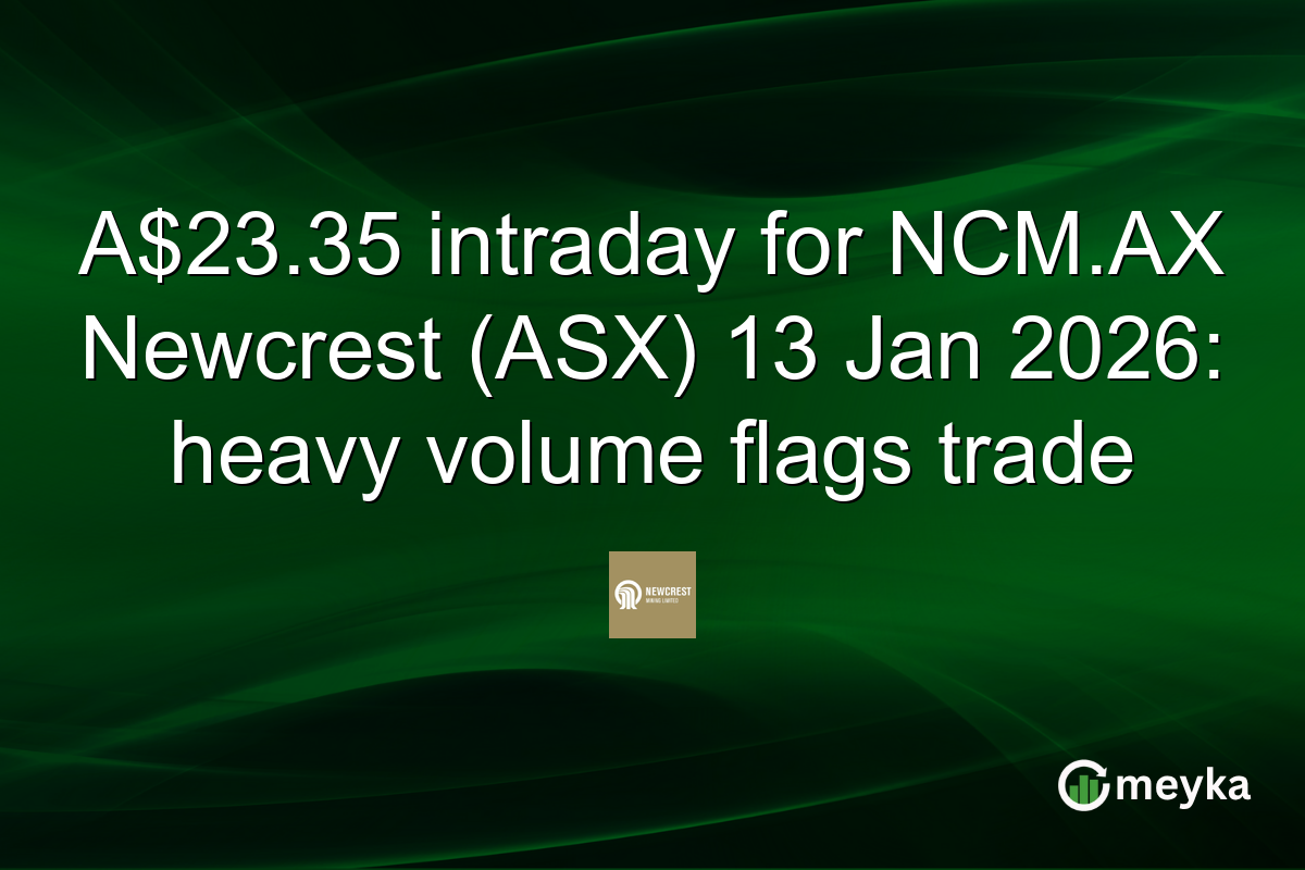 A$23.35 intraday for NCM.AX Newcrest (ASX) 13 Jan 2026: heavy volume flags trade
