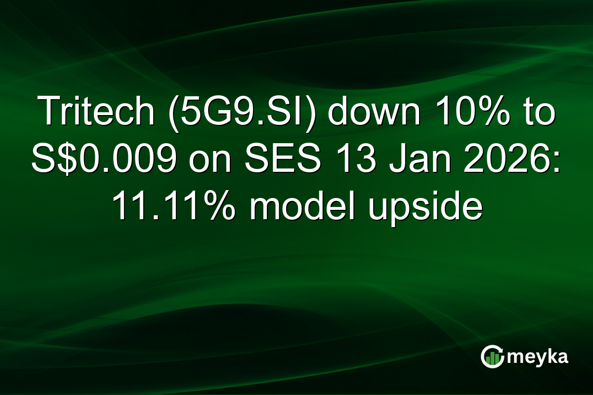 Tritech (5G9.SI) down 10% to S$0.009 on SES 13 Jan 2026: 11.11% model upside