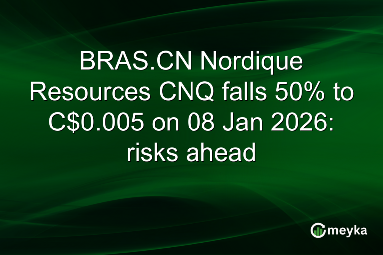 BRAS.CN Nordique Resources CNQ falls 50% to C$0.005 on 08 Jan 2026: risks ahead