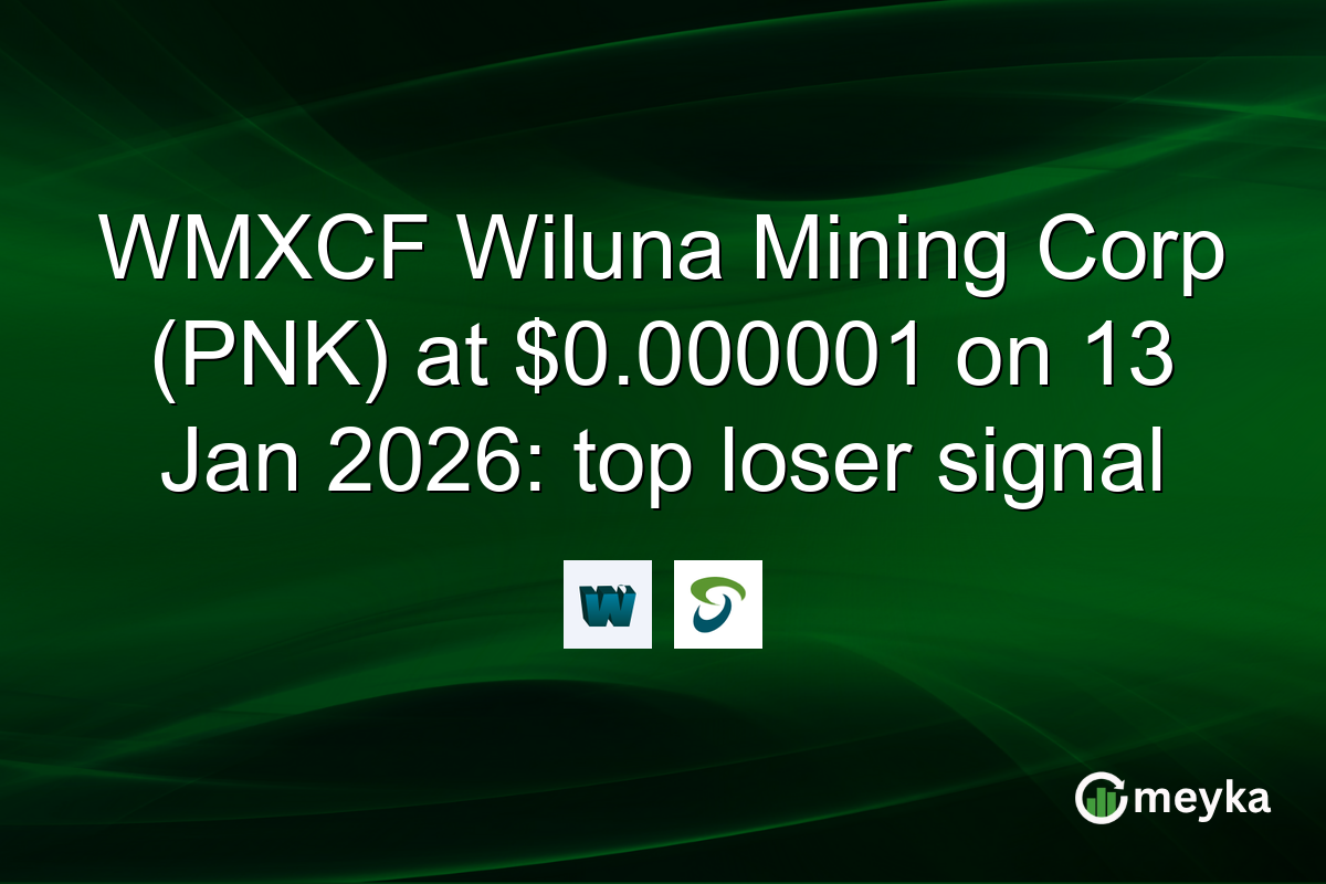 WMXCF Wiluna Mining Corp (PNK) at $0.000001 on 13 Jan 2026: top loser signal
