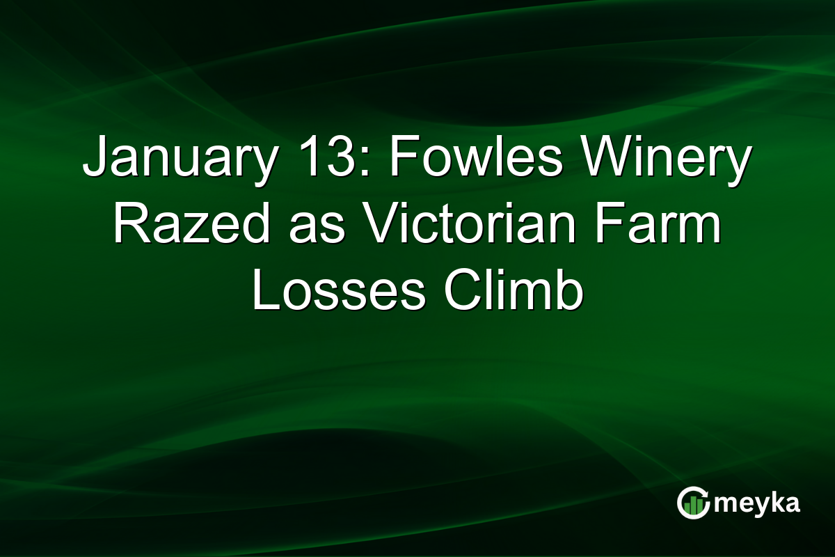 January 13: Fowles Winery Razed as Victorian Farm Losses Climb