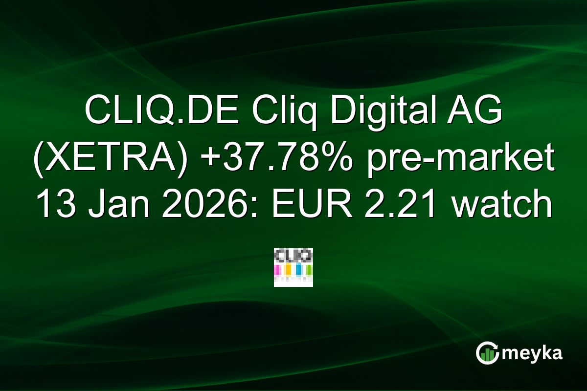 CLIQ.DE Cliq Digital AG (XETRA) +37.78% pre-market 13 Jan 2026: EUR 2.21 watch