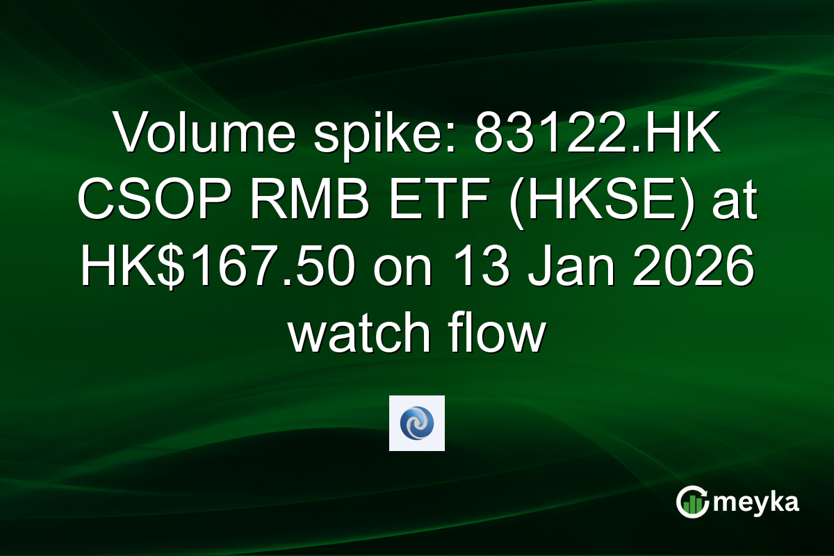 Volume spike: 83122.HK CSOP RMB ETF (HKSE) at HK$167.50 on 13 Jan 2026 watch flow