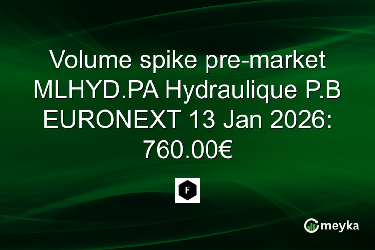 Volume spike pre-market MLHYD.PA Hydraulique P.B EURONEXT 13 Jan 2026: 760.00€