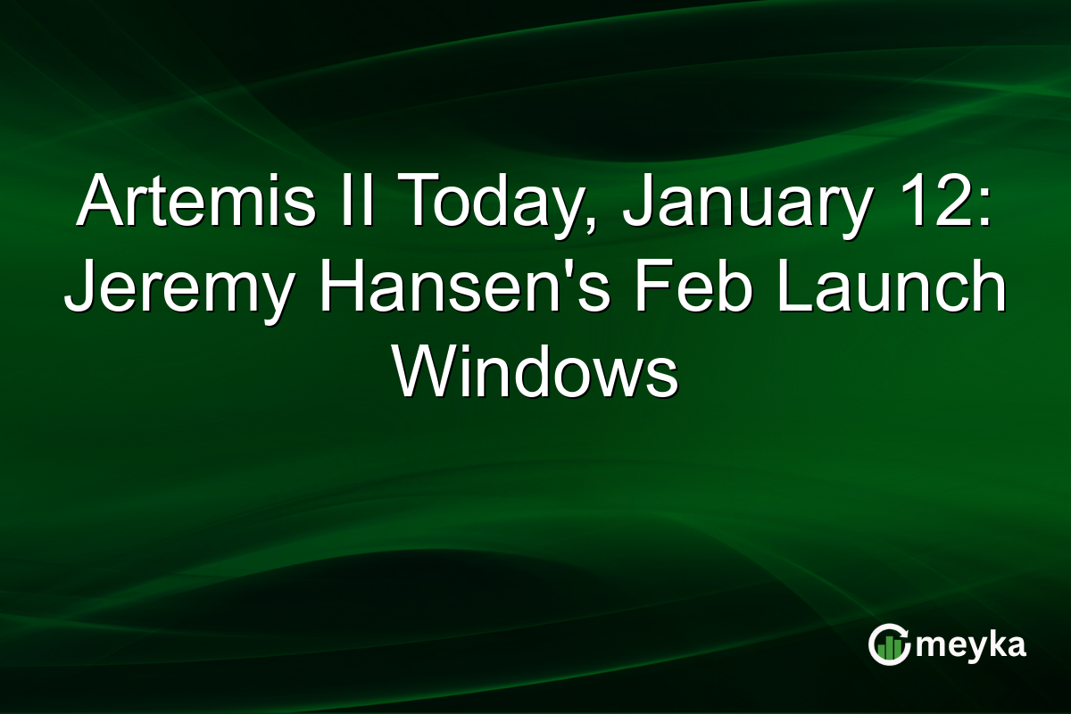 Artemis II Today, January 12: Jeremy Hansen's Feb Launch Windows