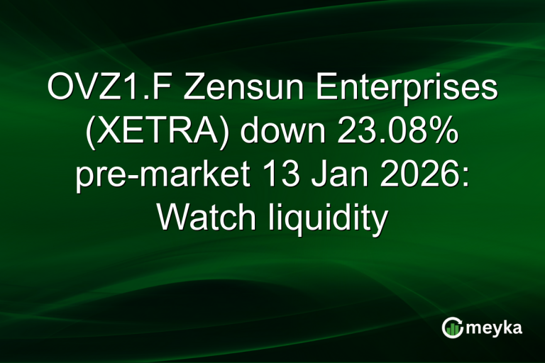OVZ1.F Zensun Enterprises (XETRA) down 23.08% pre-market 13 Jan 2026: Watch liquidity