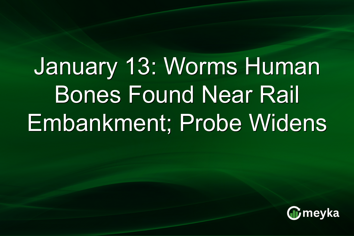January 13: Worms Human Bones Found Near Rail Embankment; Probe Widens