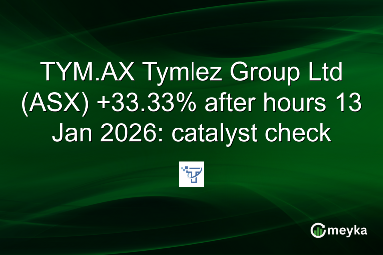 TYM.AX Tymlez Group Ltd (ASX) +33.33% after hours 13 Jan 2026: catalyst check