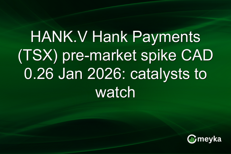 HANK.V Hank Payments (TSX) pre-market spike CAD 0.26 Jan 2026: catalysts to watch