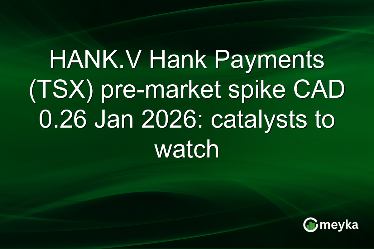 HANK.V Hank Payments (TSX) pre-market spike CAD 0.26 Jan 2026: catalysts to watch