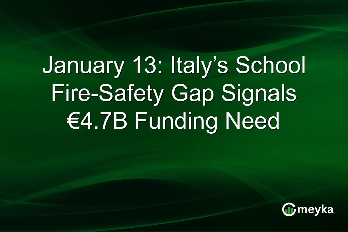 January 13: Italy’s School Fire-Safety Gap Signals €4.7B Funding Need