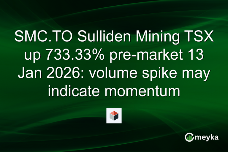 SMC.TO Sulliden Mining TSX up 733.33% pre-market 13 Jan 2026: volume spike may indicate momentum