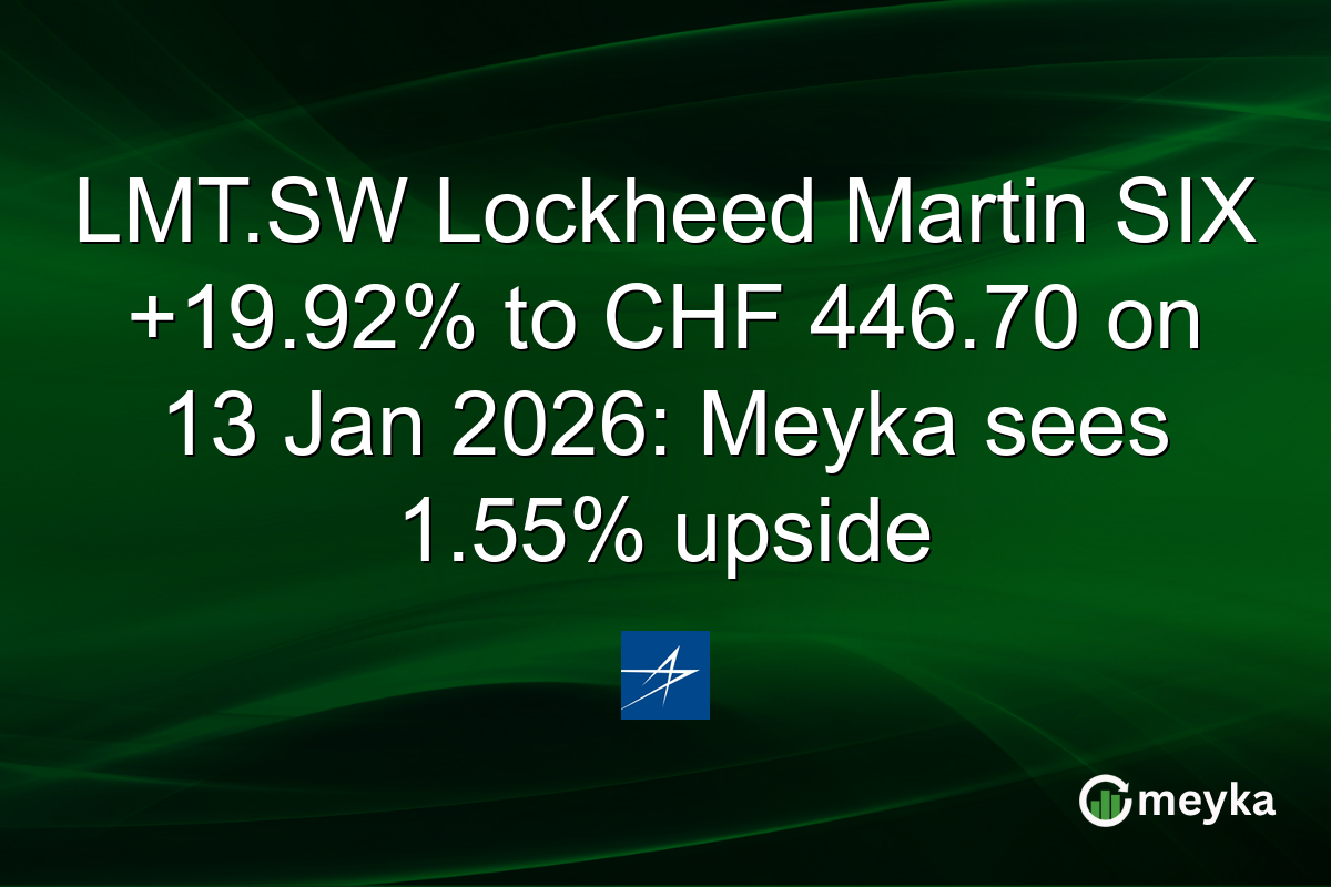 LMT.SW Lockheed Martin SIX +19.92% to CHF 446.70 on 13 Jan 2026: Meyka sees 1.55% upside