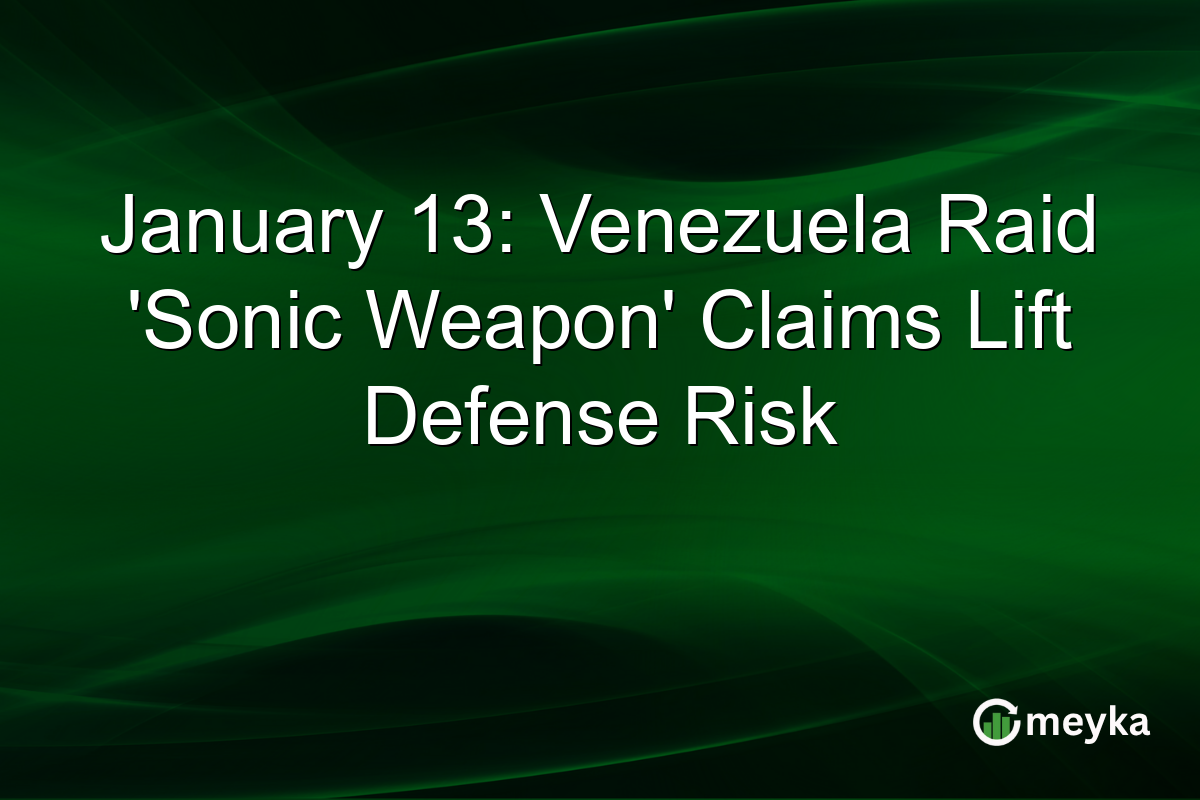 January 13: Venezuela Raid 'Sonic Weapon' Claims Lift Defense Risk