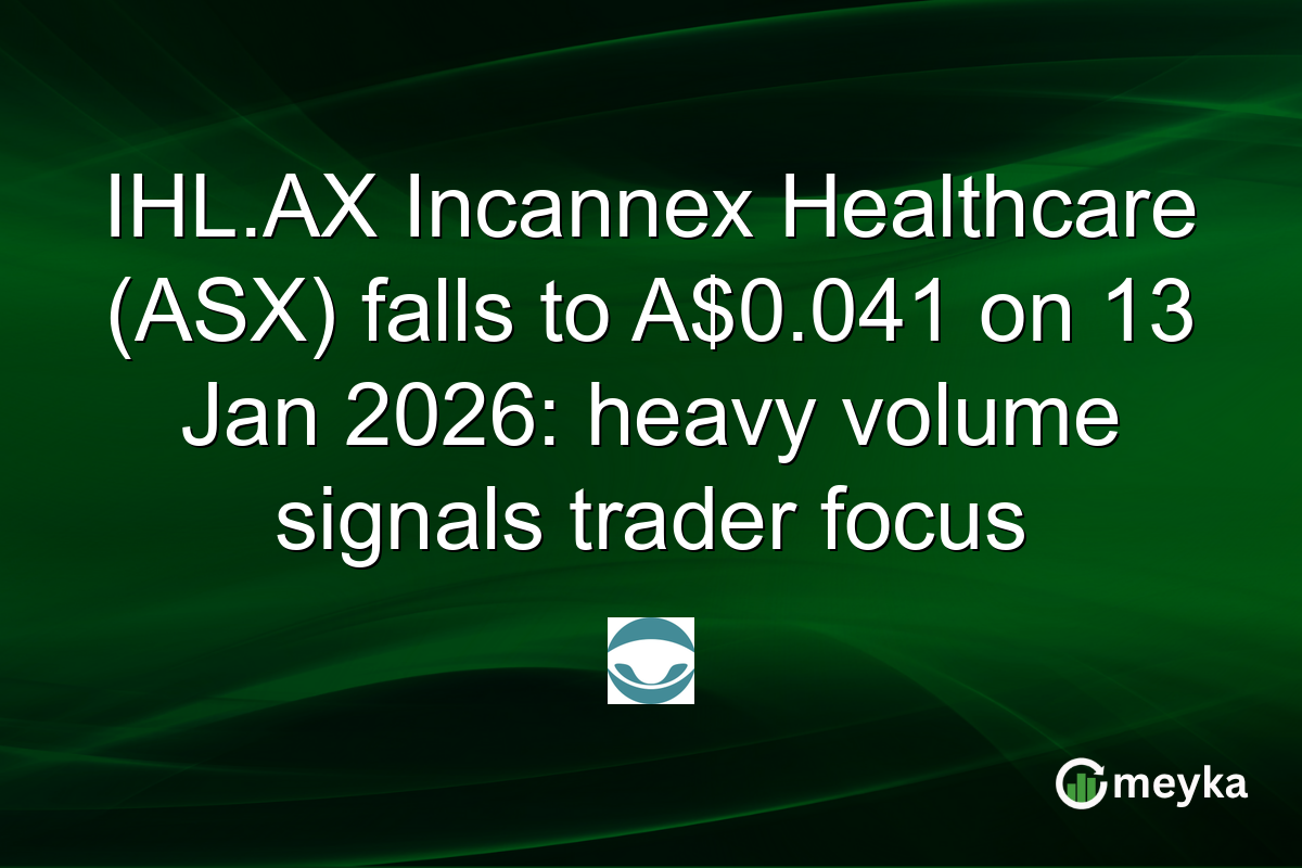 IHL.AX Incannex Healthcare (ASX) falls to A$0.041 on 13 Jan 2026: heavy volume signals trader focus