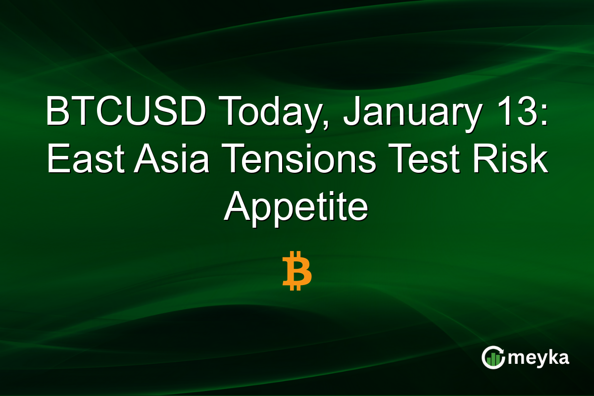 BTCUSD Today, January 13: East Asia Tensions Test Risk Appetite