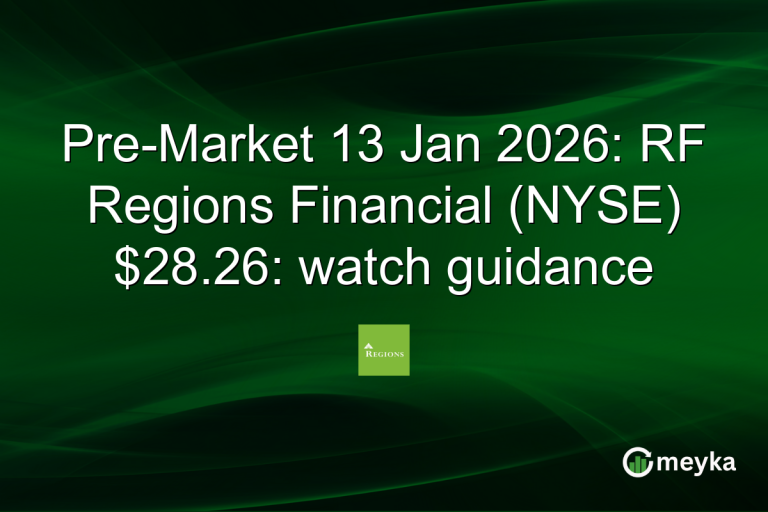 Pre-Market 13 Jan 2026: RF Regions Financial (NYSE) $28.26: watch guidance