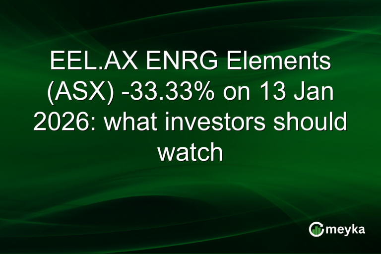 EEL.AX ENRG Elements (ASX) -33.33% on 13 Jan 2026: what investors should watch