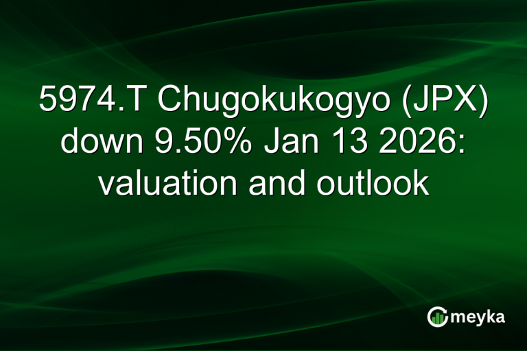 5974.T Chugokukogyo (JPX) down 9.50% Jan 13 2026: valuation and outlook