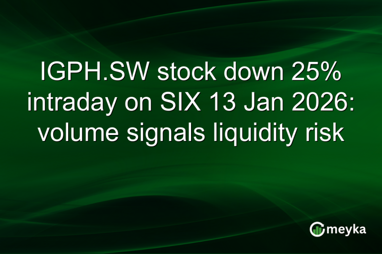 IGPH.SW stock down 25% intraday on SIX 13 Jan 2026: volume signals liquidity risk