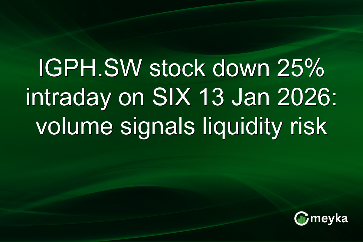 IGPH.SW stock down 25% intraday on SIX 13 Jan 2026: volume signals liquidity risk