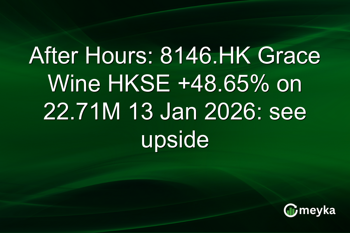 After Hours: 8146.HK Grace Wine HKSE +48.65% on 22.71M 13 Jan 2026: see upside