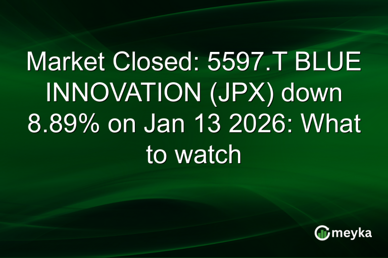Market Closed: 5597.T BLUE INNOVATION (JPX) down 8.89% on Jan 13 2026: What to watch