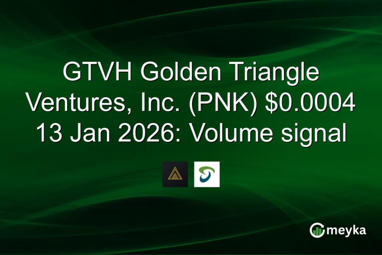 GTVH Golden Triangle Ventures, Inc. (PNK) $0.0004 13 Jan 2026: Volume signal
