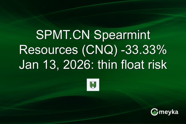 SPMT.CN Spearmint Resources (CNQ) -33.33% Jan 13, 2026: thin float risk
