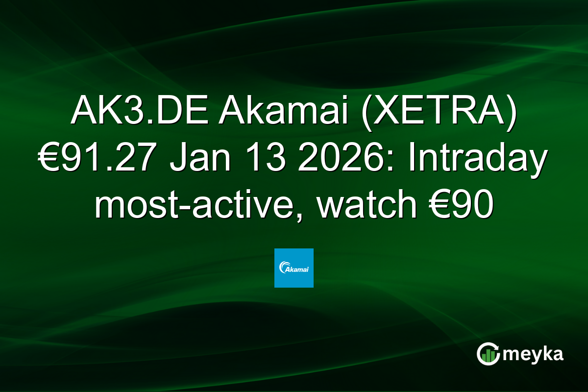 AK3.DE Akamai (XETRA) €91.27 Jan 13 2026: Intraday most-active, watch €90