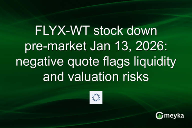 FLYX-WT stock down pre-market Jan 13, 2026: negative quote flags liquidity and valuation risks