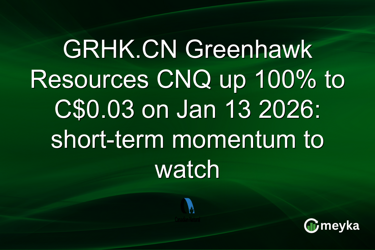 GRHK.CN Greenhawk Resources CNQ up 100% to C$0.03 on Jan 13 2026: short-term momentum to watch