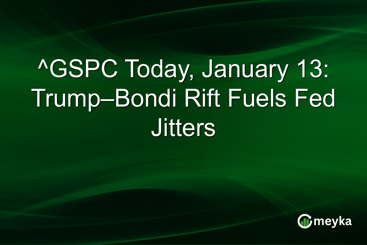 ^GSPC Today, January 13: Trump–Bondi Rift Fuels Fed Jitters